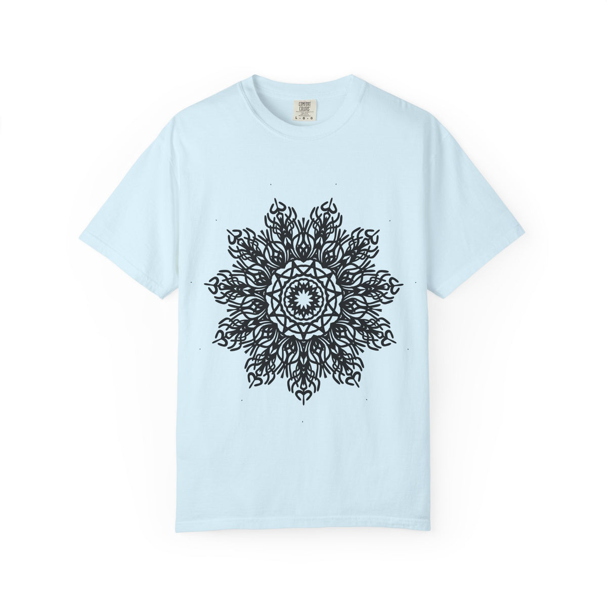 Unisex Garment Dyed Cotton T-Shirt with Mandala Graphic Design