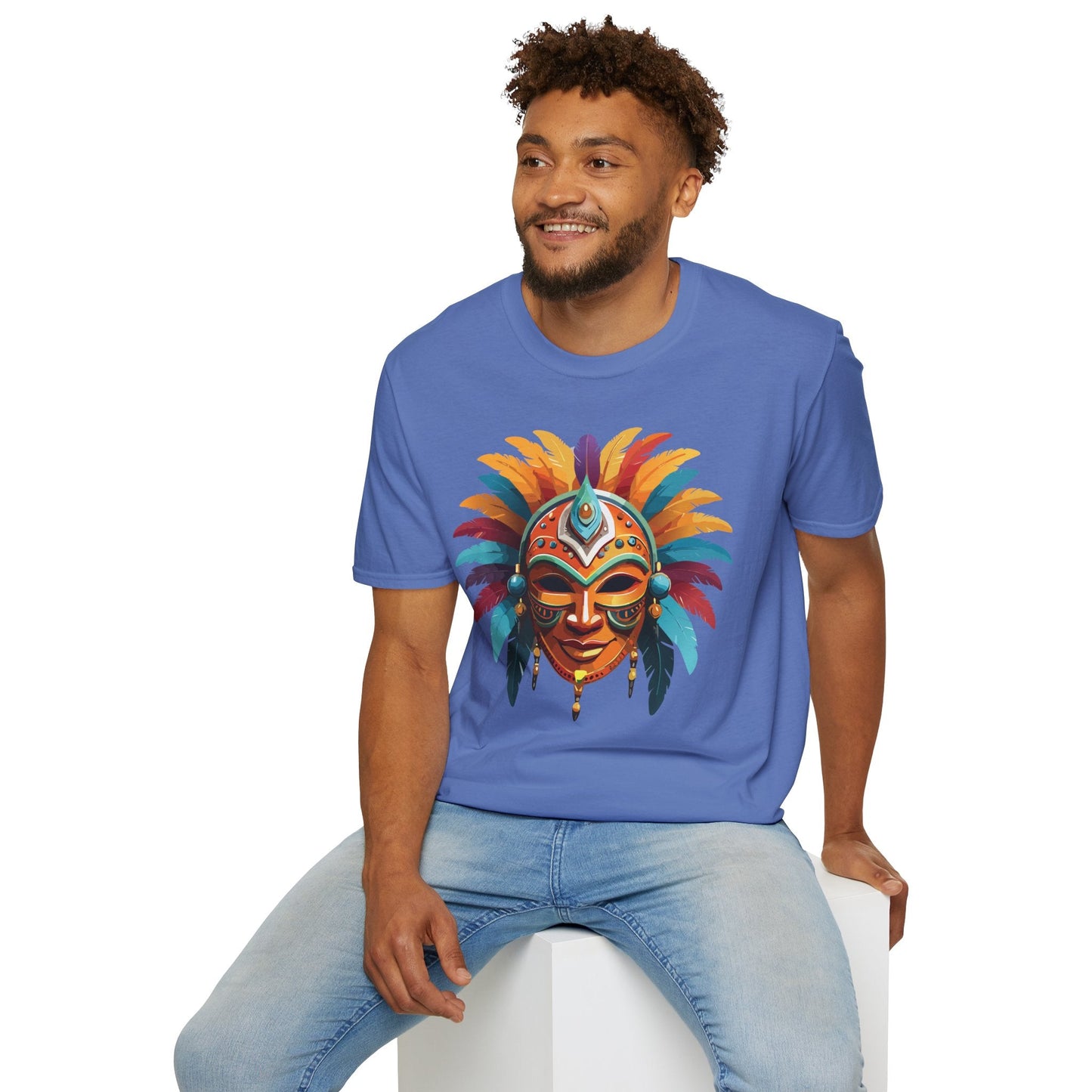 Mask Graphic Unisex Cotton Masquerade Design Artwork Tee 4