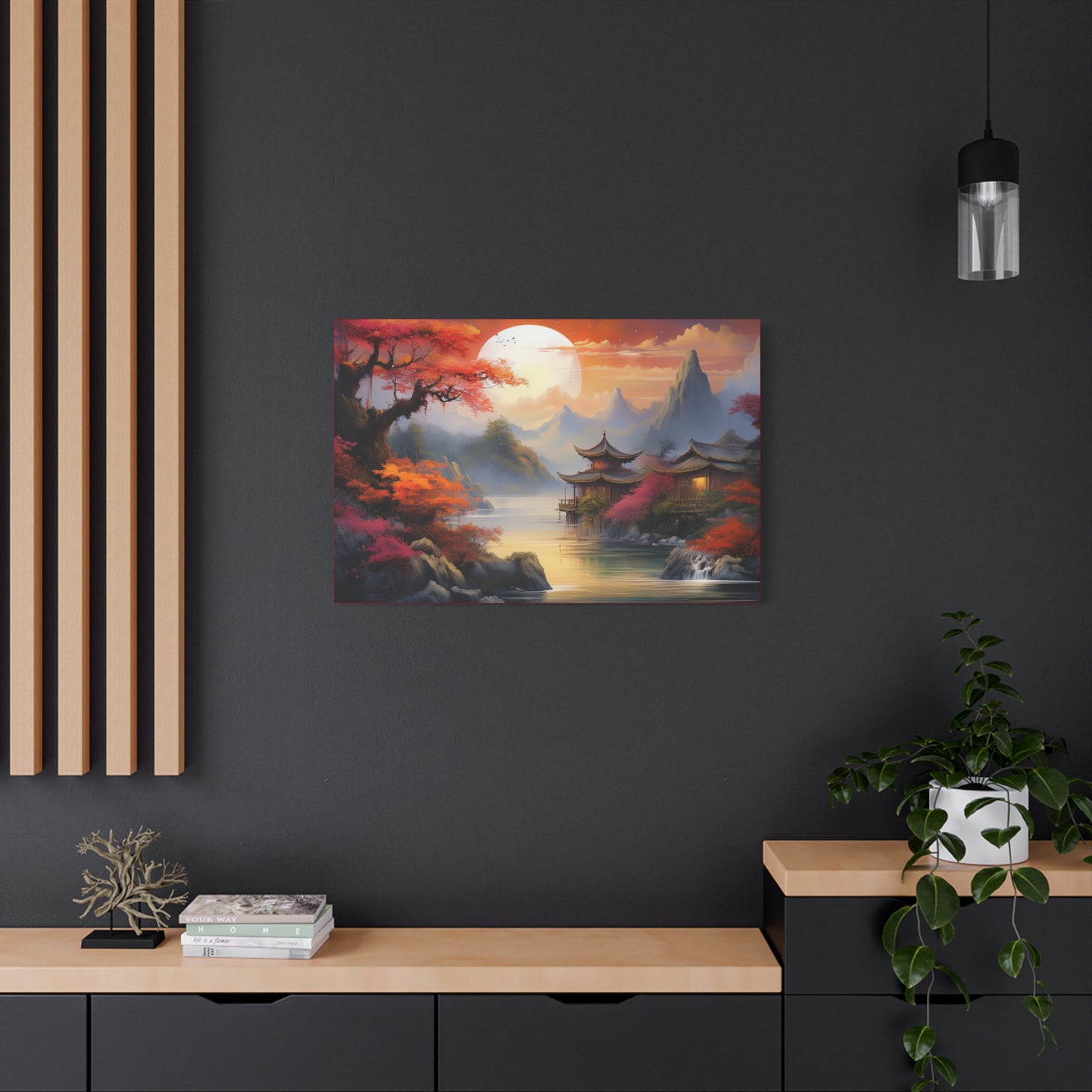 Japanese Painting Print Canvas 24x16, 30x20, 36x24, 48x32, 60x40, Bright Latex Inks Pine-Wood Inner Frame JPN-13