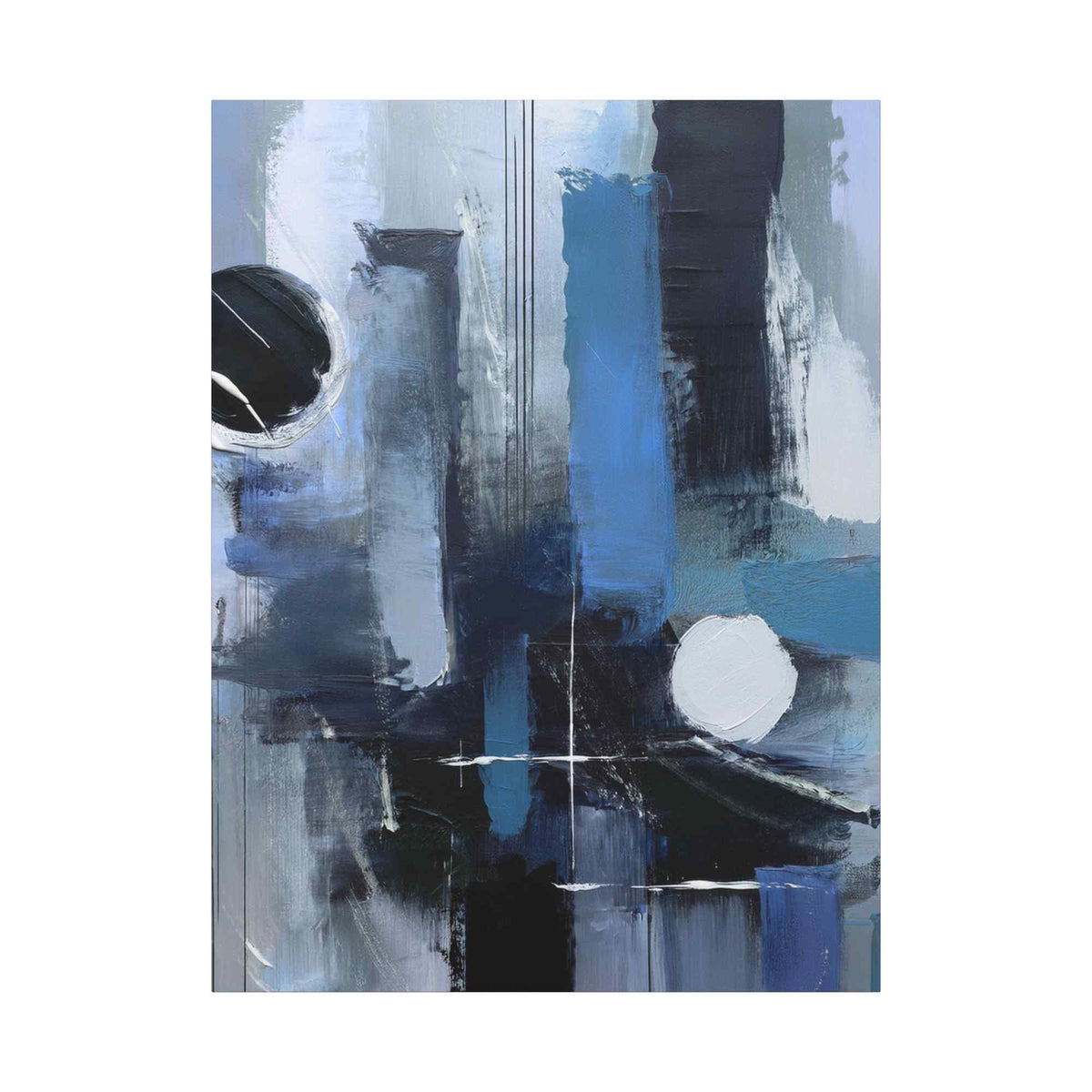 Blue Abstract Painting Print Canvas 20x24,20x30,24x30, 24x32,24x36,30x40, 32x48,36x48,40x60 Pine-Wood Inner Frame ABS-25