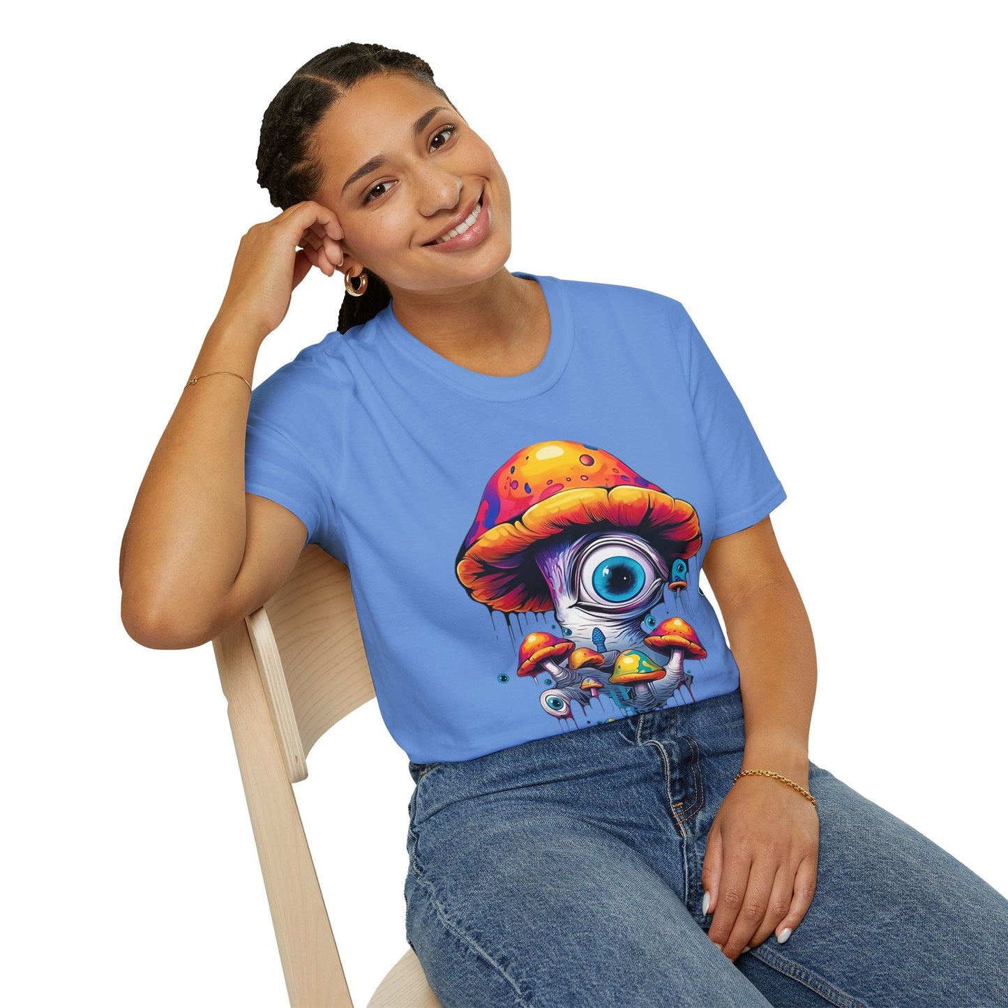 Unisex Mashroom T Shirt With Funny Mashroom Art Design Gildan Softstyle Tee For Everyday Comfort