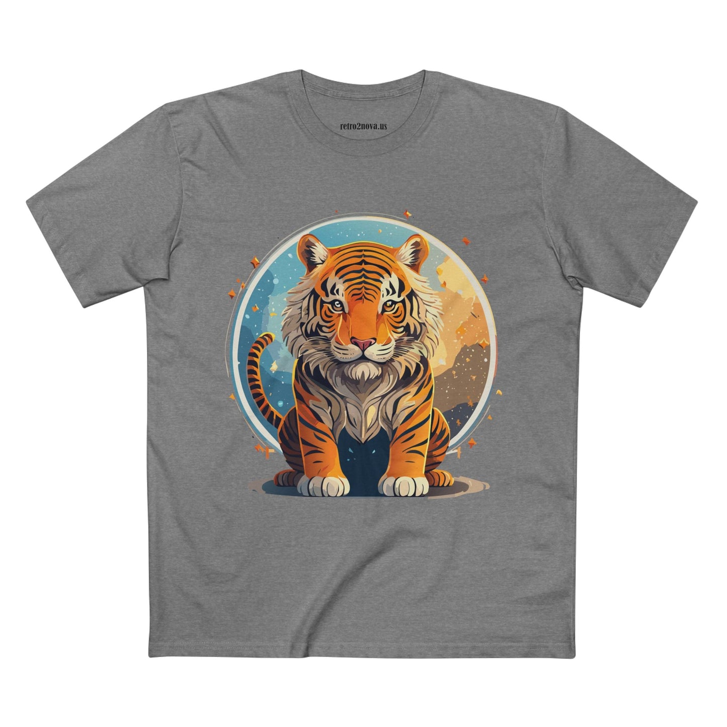 Unisex Premium Cotton Staple Tee With Original Tiger Art Design From Retro2Nova Art Collection For Everyday Comfort