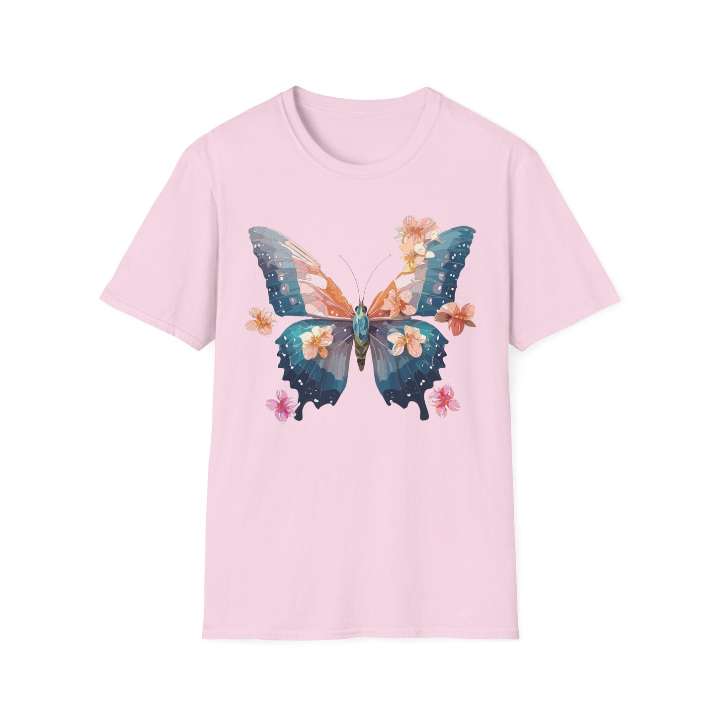 Butterfly Shirt Unisex T Shirt Monarch Print Gildan Softstyle 64000 Ring Spun Cotton Tee