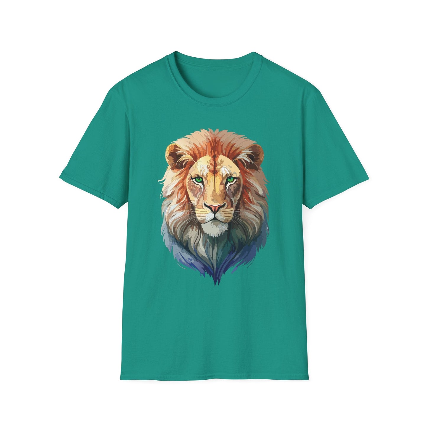Gildan Softstyle Lion Shirt Unisex Floral Tee Animal Print Tee