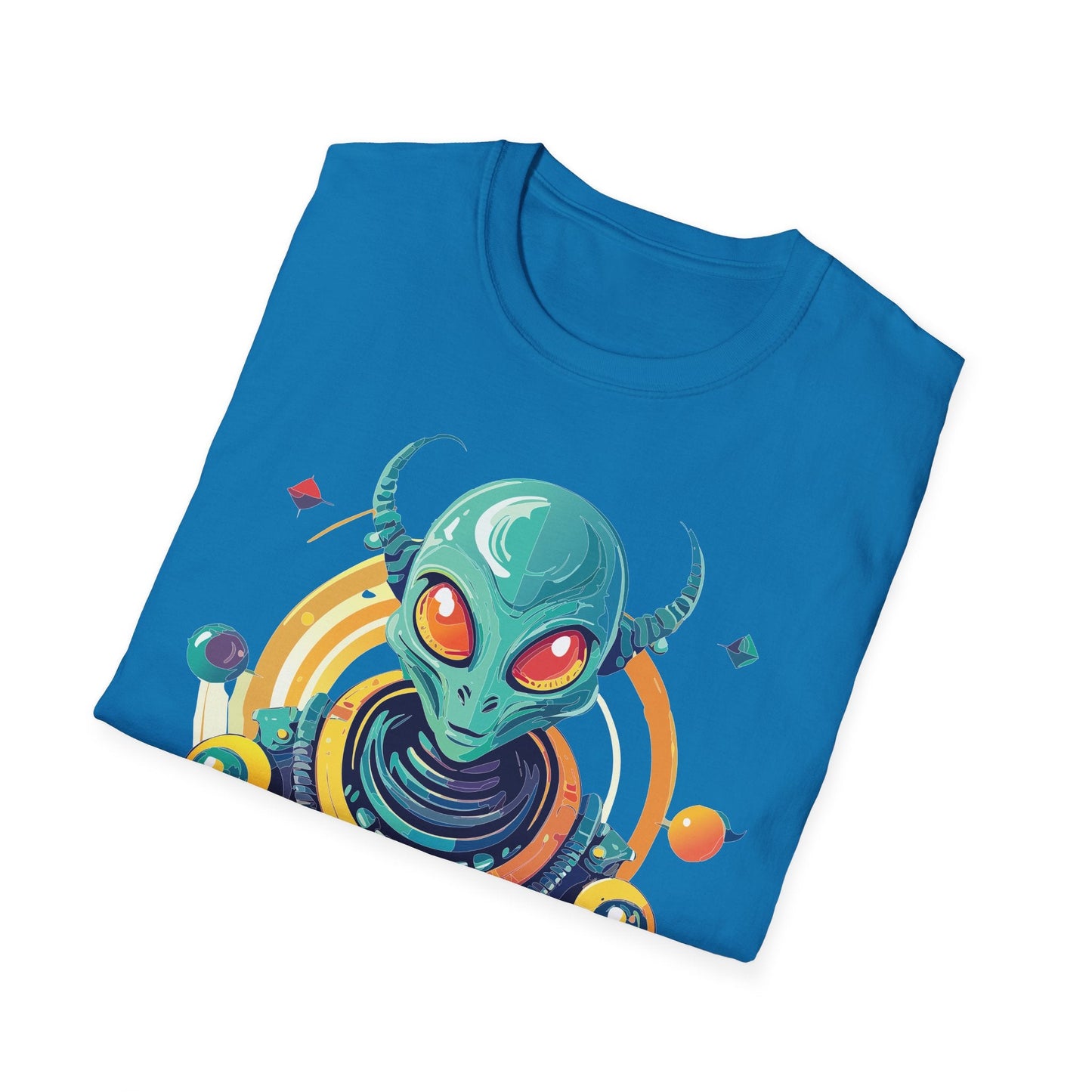 Alien Graphic Unisex Cotton Softstyle UFO Artwork Tee 2