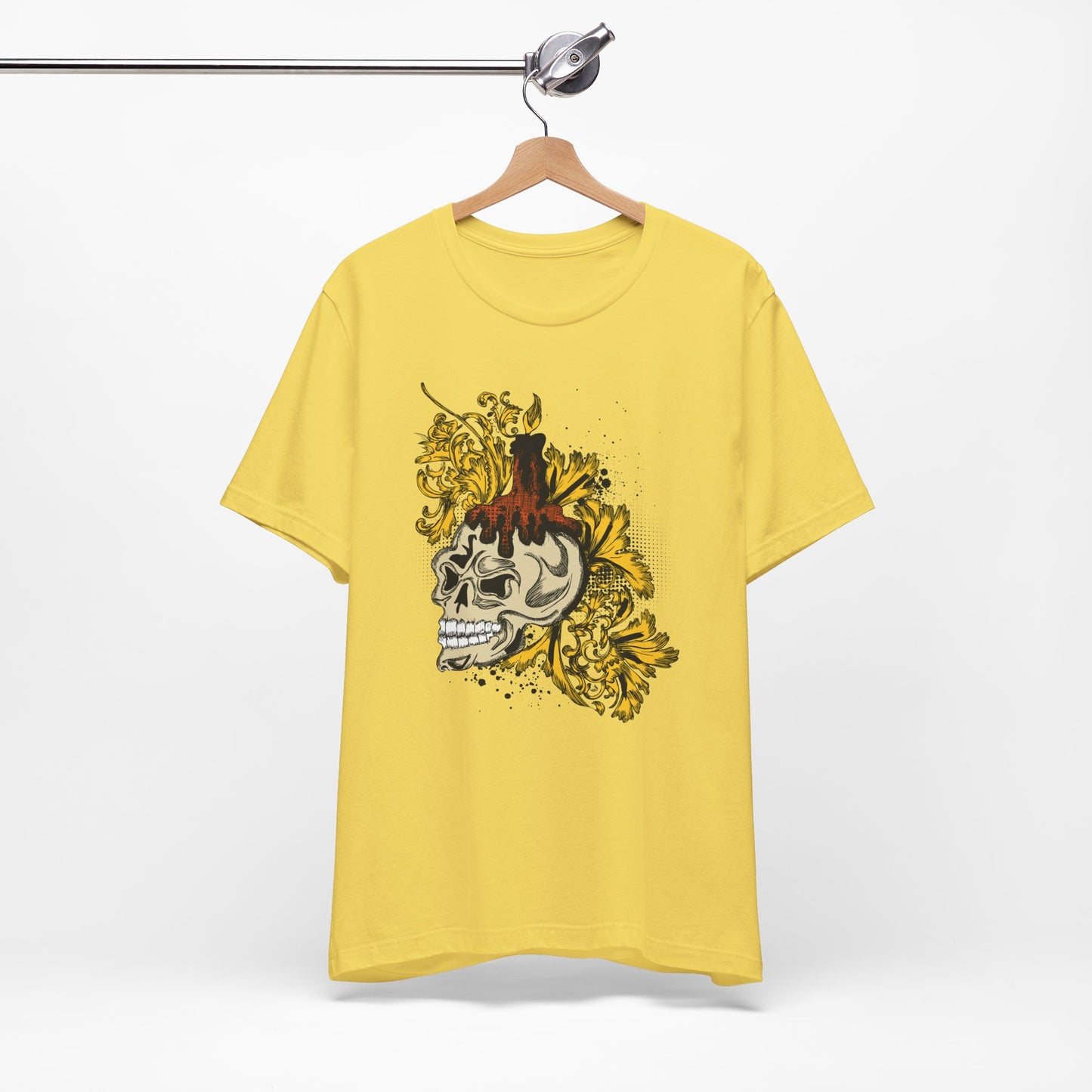 Rock Skull Graphic Design Tee, Skull Shirt, Vintage Tees, Art Design T-Shirt, Vintage Graphic Tee, Art Shirts with Skulls 3