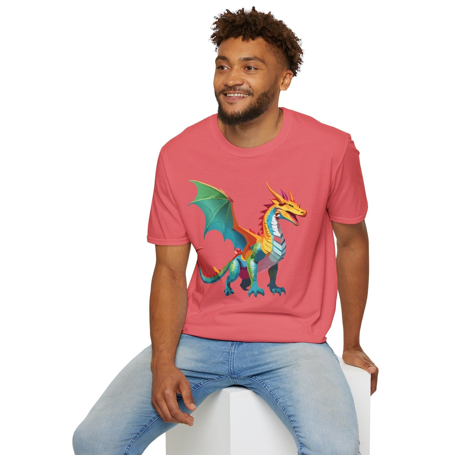 Dragon T Shirt Unisex Animal Design Tee Softstyle Gildan 64000 100 Percent Ring Spun Cotton