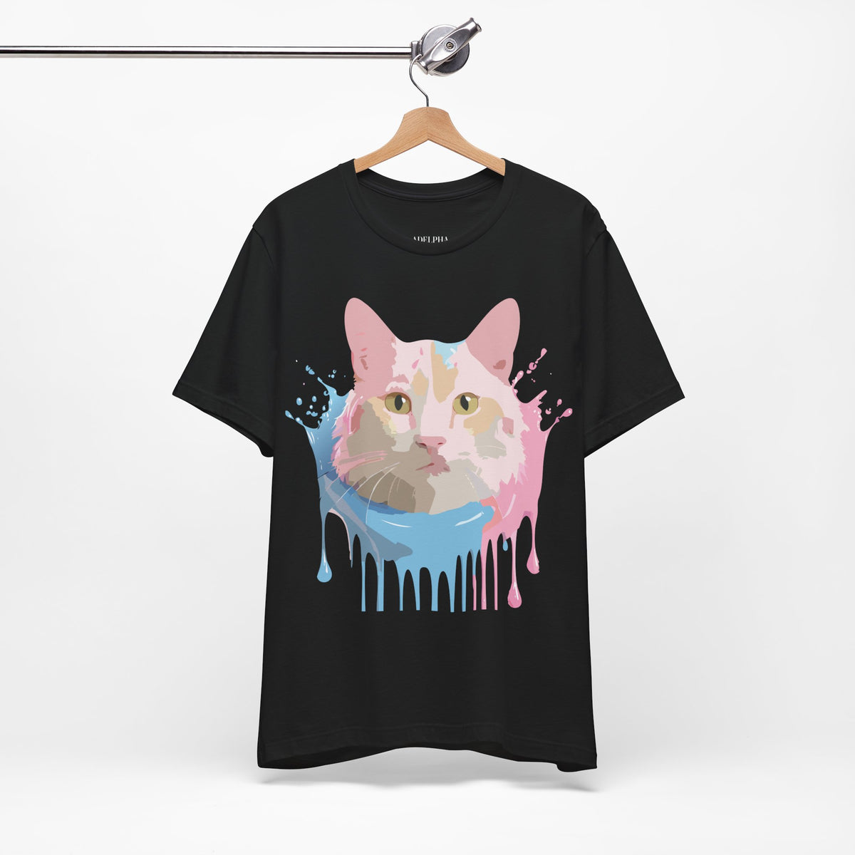 Cat Graphic Unisex Cotton Bella+Canvas Tee with Art Animal Design e203