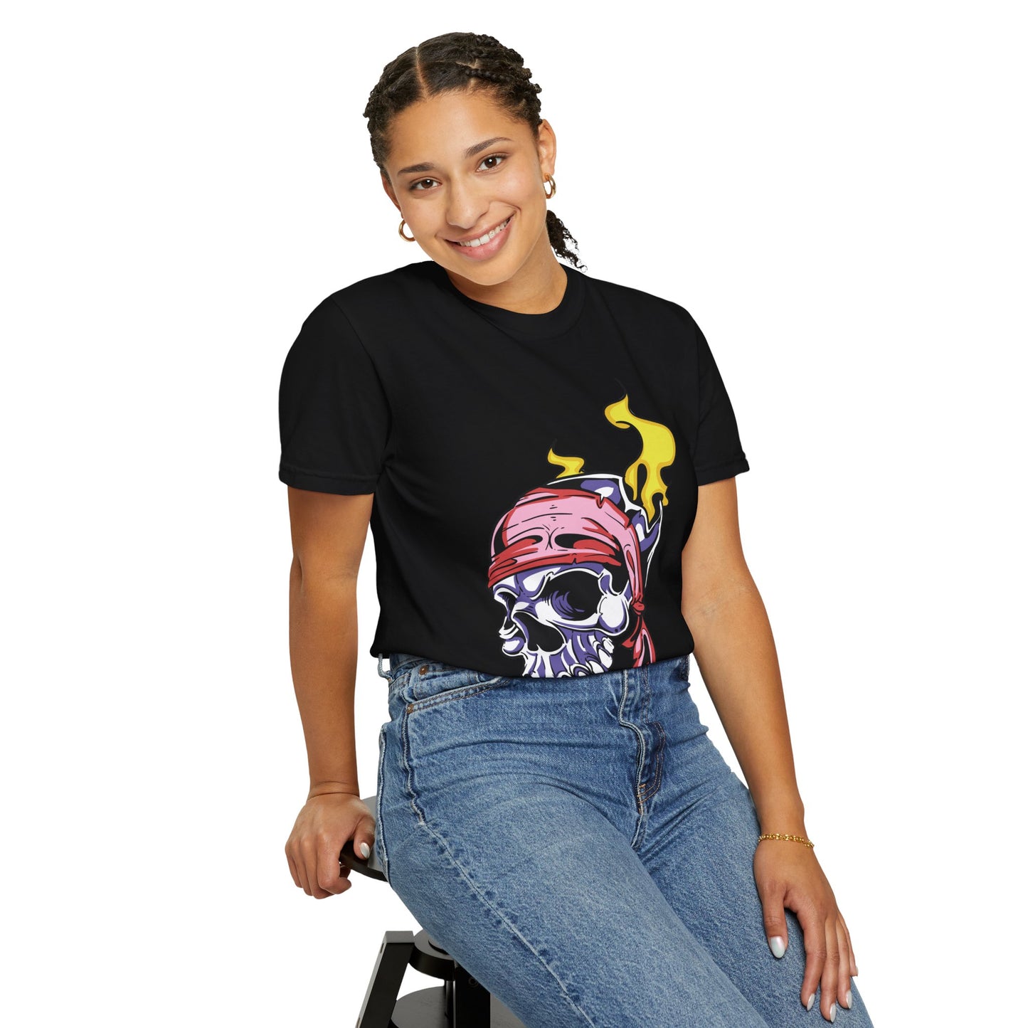 Unisex Cotton Tee Shirt with Skull