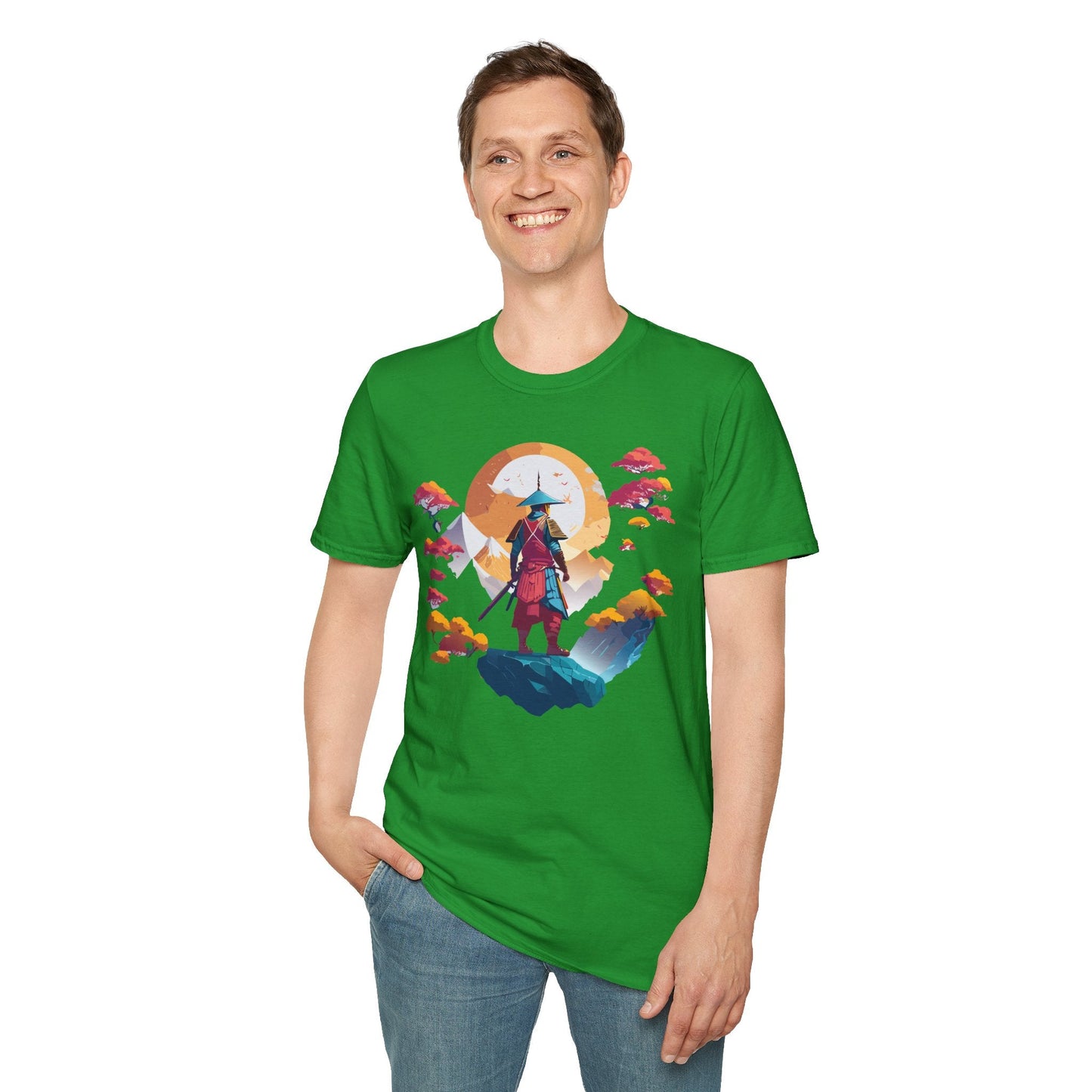Gildan Softstyle 64000 Samurai T Shirt Unisex Cotton Tee With Samurai Design Relaxed Fit