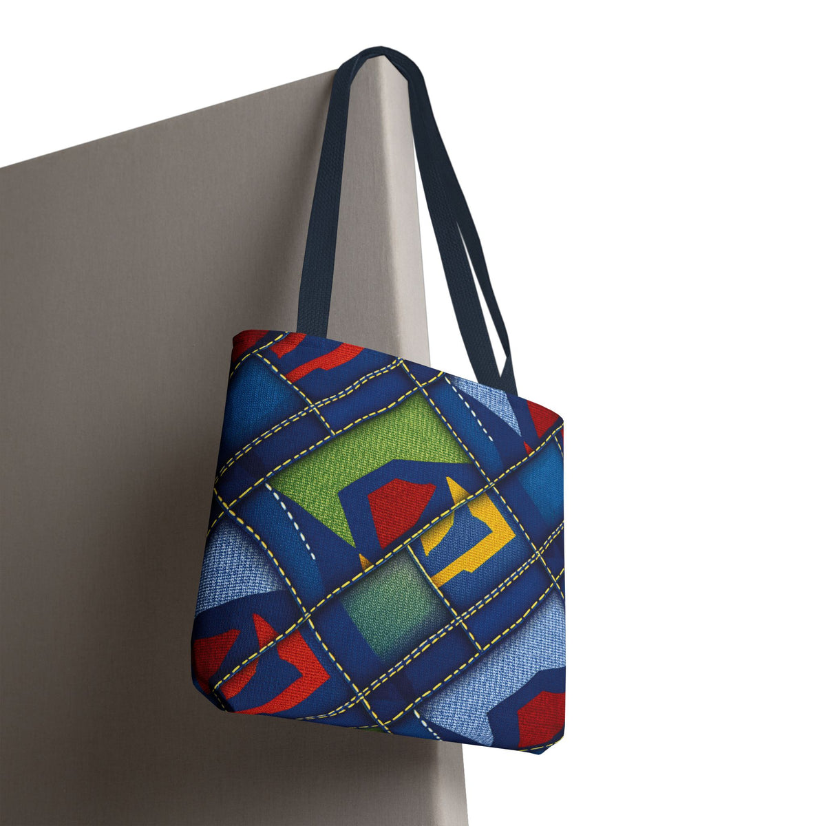 Denim Fabric Imitation Print Unisex Canvas Bag Poly Spun 3 Sizes Tote Bag 139