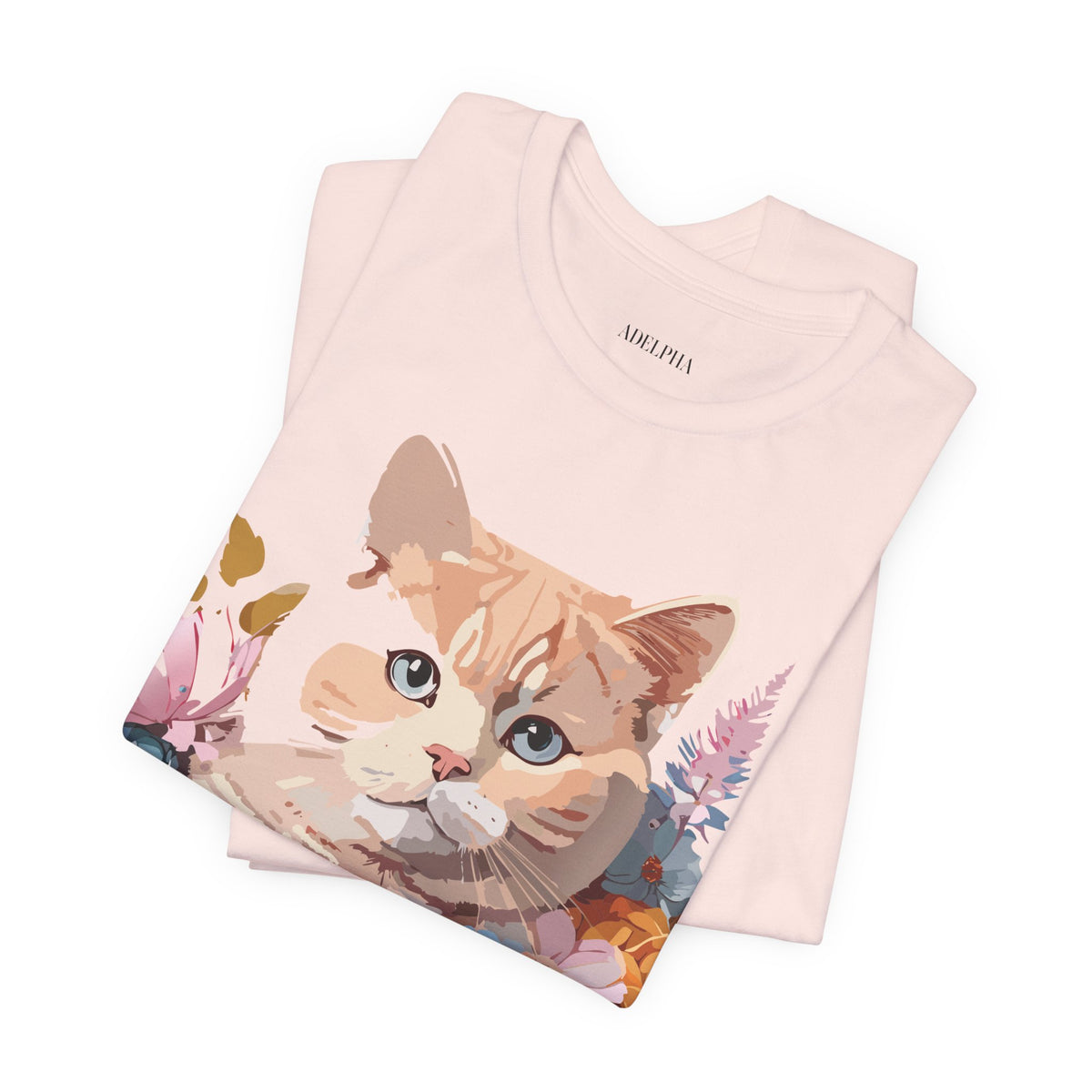 Cat Graphic Unisex Cotton Bella+Canvas Tee with Art Animal Design e202