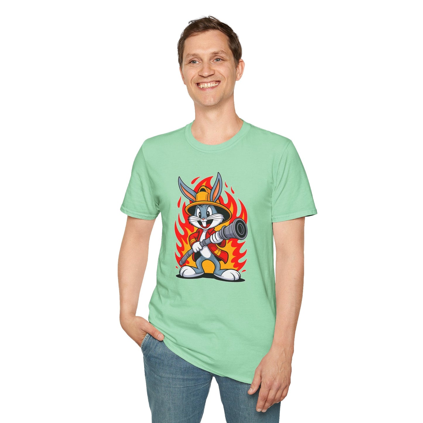 Cartoon Bunny Graphic Unisex Cotton Animal Animation Artwork Design Tee 11