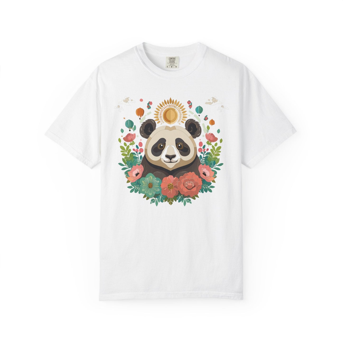 Panda Portrait Graphic T-Shirt Unisex Cotton Floral Animal Art Tee p4