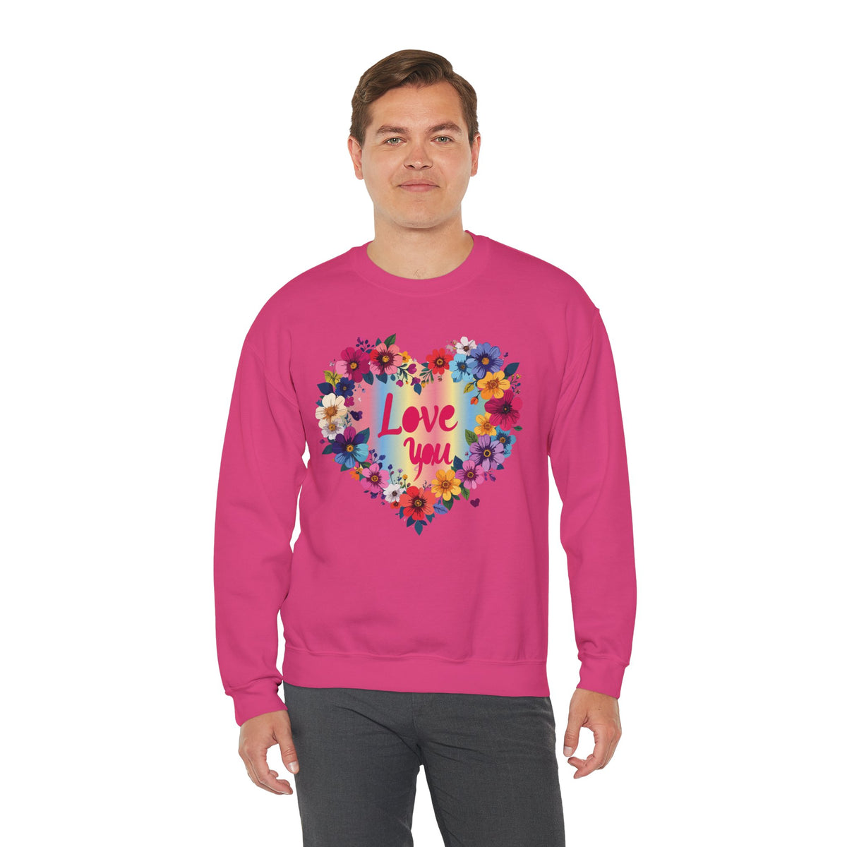 Floral Love You Heart Sweatshirt, Floral Heart Sweatshirt, Floral Love Sweatshirt, Valentine's Day Sweatshirt, Floral Sweatshirt 111