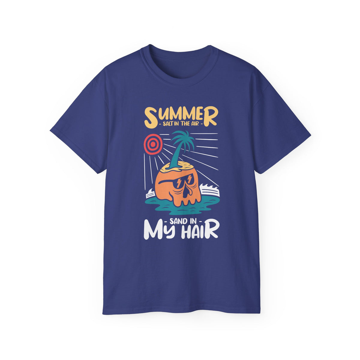 Summer Coconut Character T-Shirt | Sand in My Hair Beach Tee