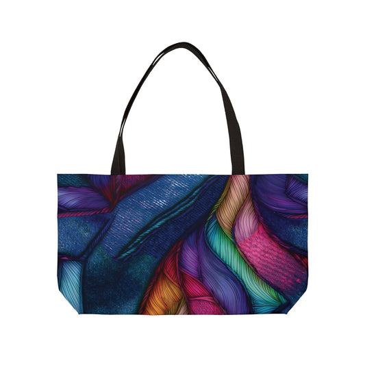 Denim Print Weekender Bag High-Quality 100% Spun Polyester 24x13 Canvas Bag 11