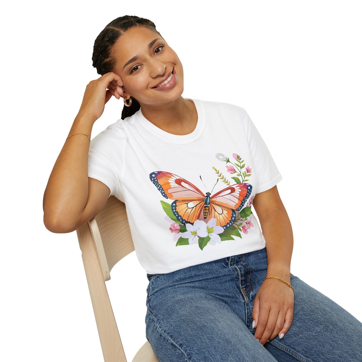 Butterfly Shirt Unisex T Shirt Gildan 64000 Softstyle 100 Percent Ring Spun Cotton