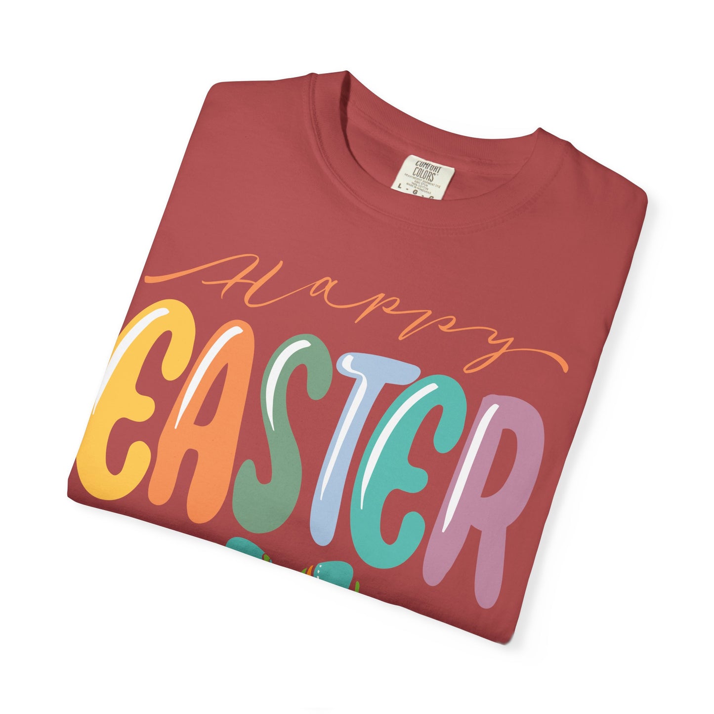 Happy Easter T-Shirt, Tee Shirt with Easter Signature, T Shirt with Easter Prints, Tee Shirt with Easter Design