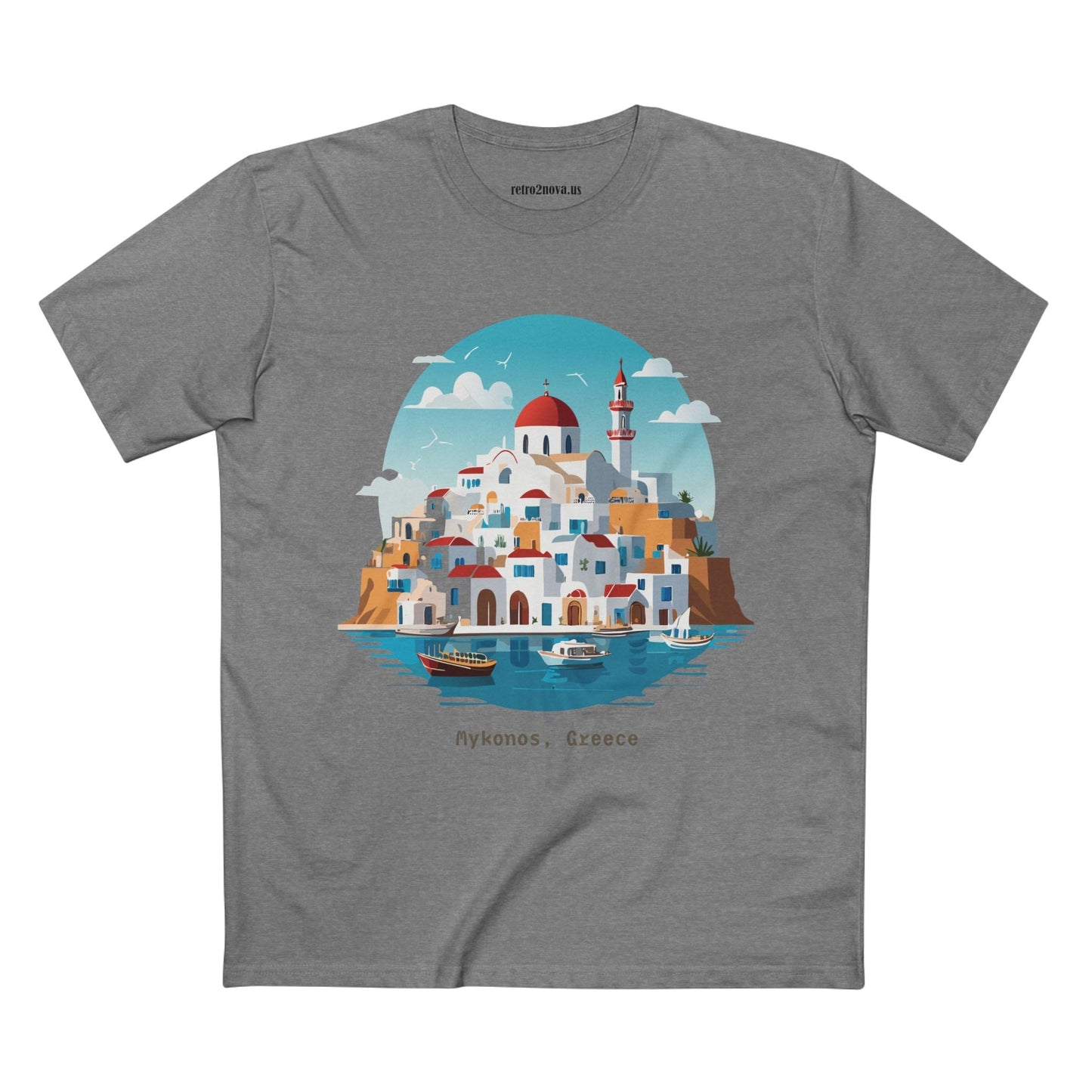 Greece Travel Shirt Unisex Premium Cotton Tee With Original Art Design Retro2Nova TT41