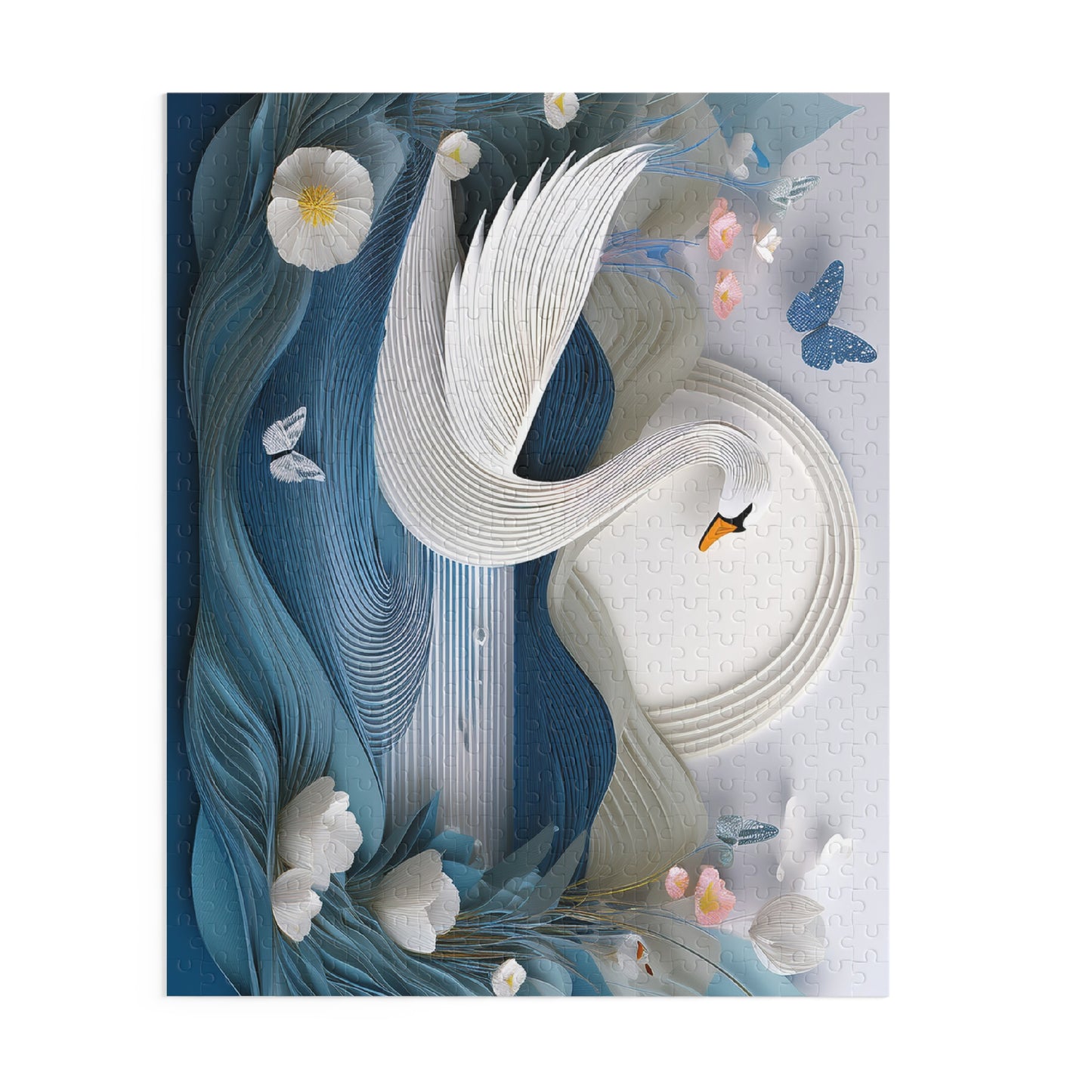 Puzzles-43 Kids Swan Puzzle 500-Piece  Floral Swan Puzzle 500-Piece, Birds Kids Puzzles Size: 16" x 20",  Ages 9+
