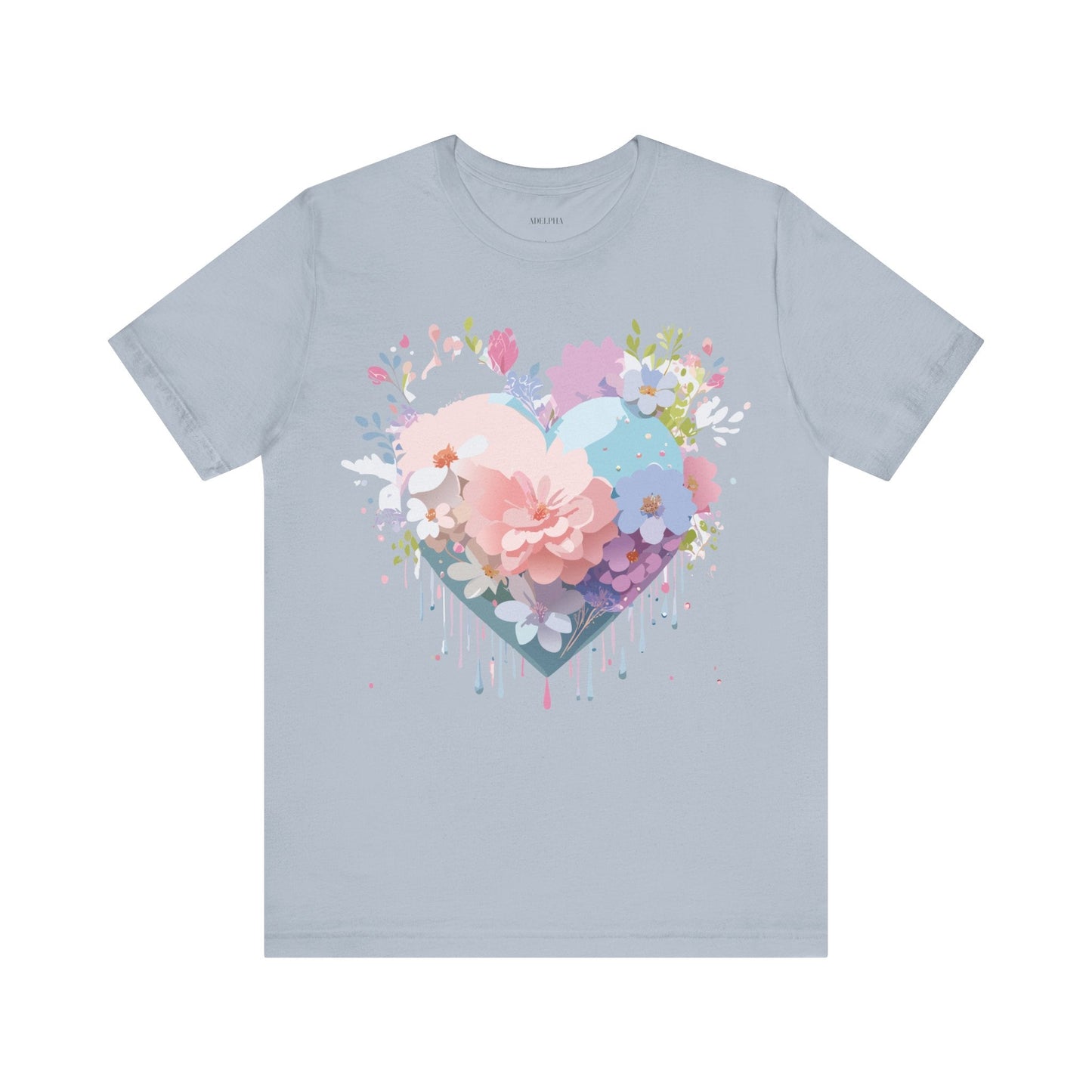 Valentine Day Graphic Unisex 100 Cotton Vintage Artwork with Love and Flower Design Tee 33