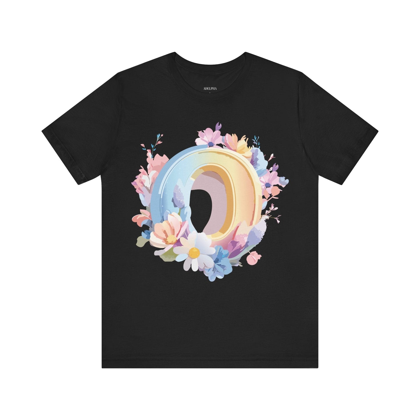 Letter O Unisex Graphic Tee  Art Design Vintage Inspired Short Sleeve Jersey