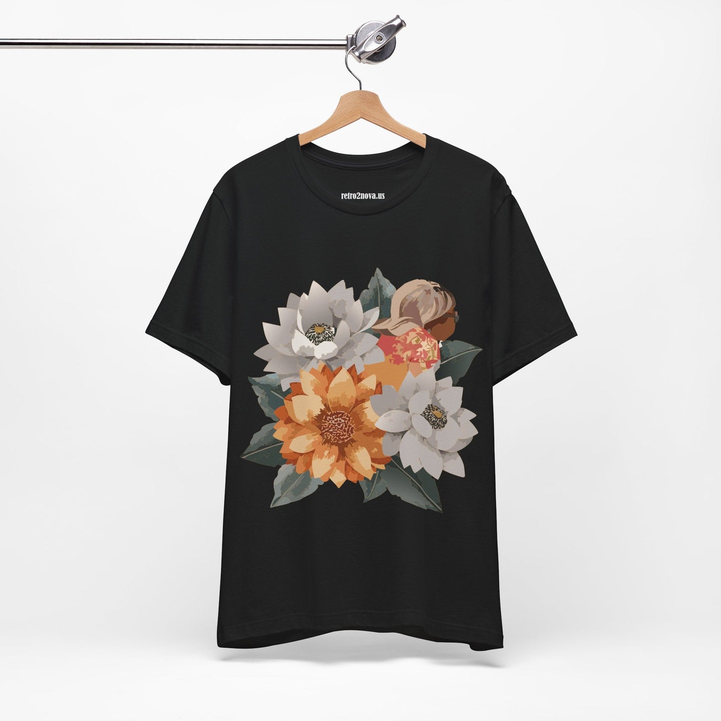 Retro2Nova Flowers Shirt Floral Shirt Unisex Floral Tee Lightweight Breathable Jersey