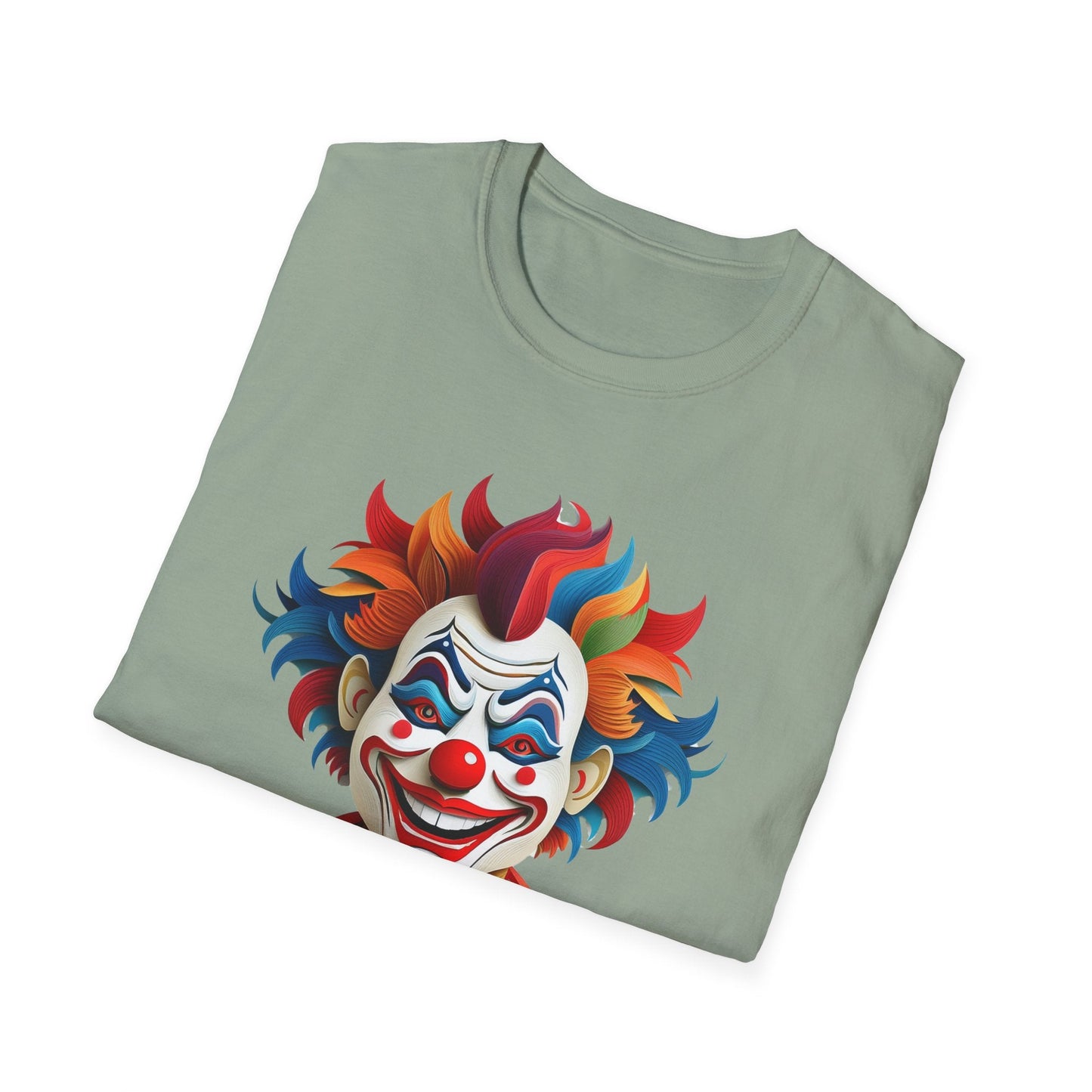 Clown Shirt, T Shirt with Clown, Funny Man Shirt, Tee Shirt with Funny Man, Circus Shirt, Shirt with Circus, Scary Man Shirt, Shirt with Scary Man