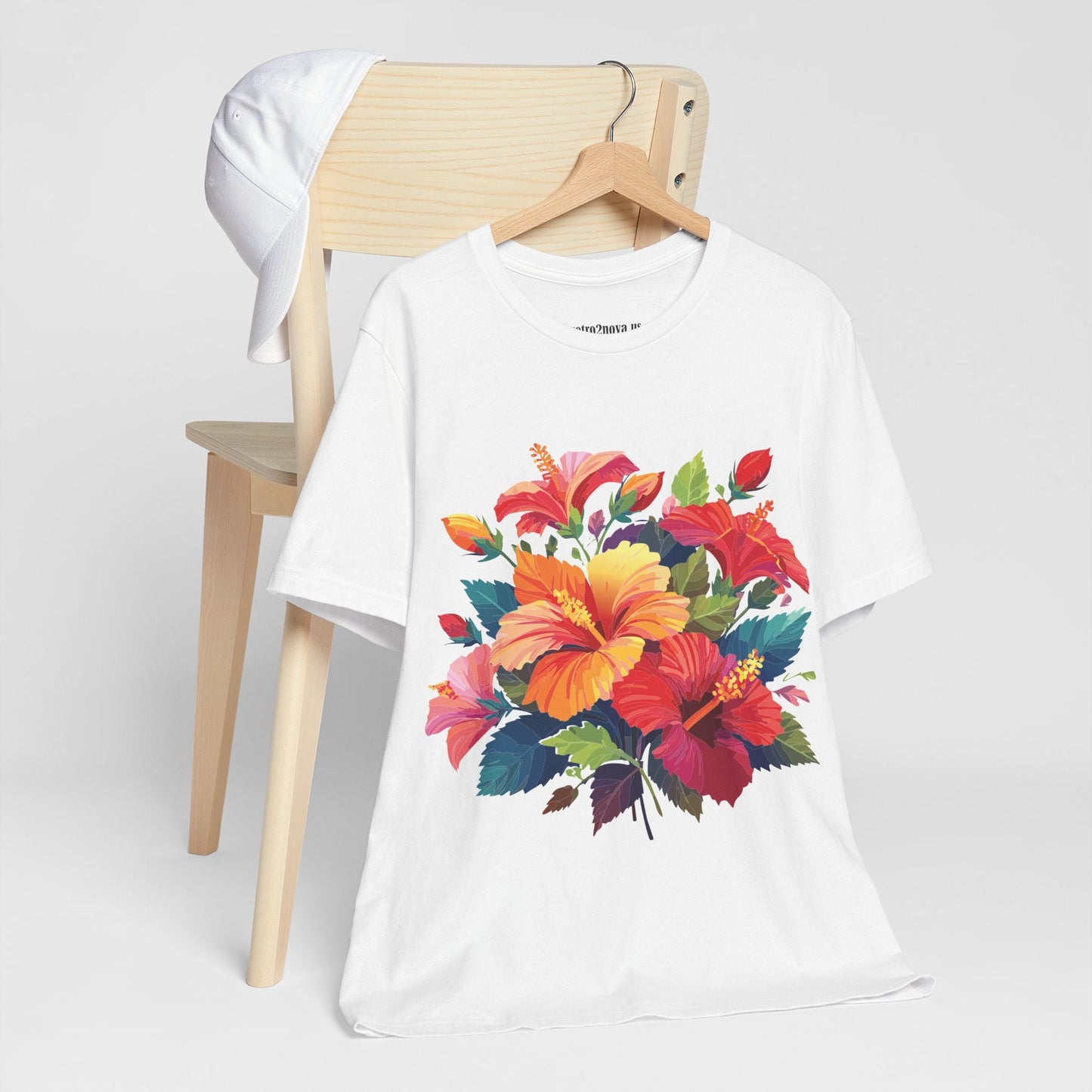 Retro2Nova Floral Shirt Unisex Jersey Short Sleeve Tee From Flowers Collection Bold Vibrant Design