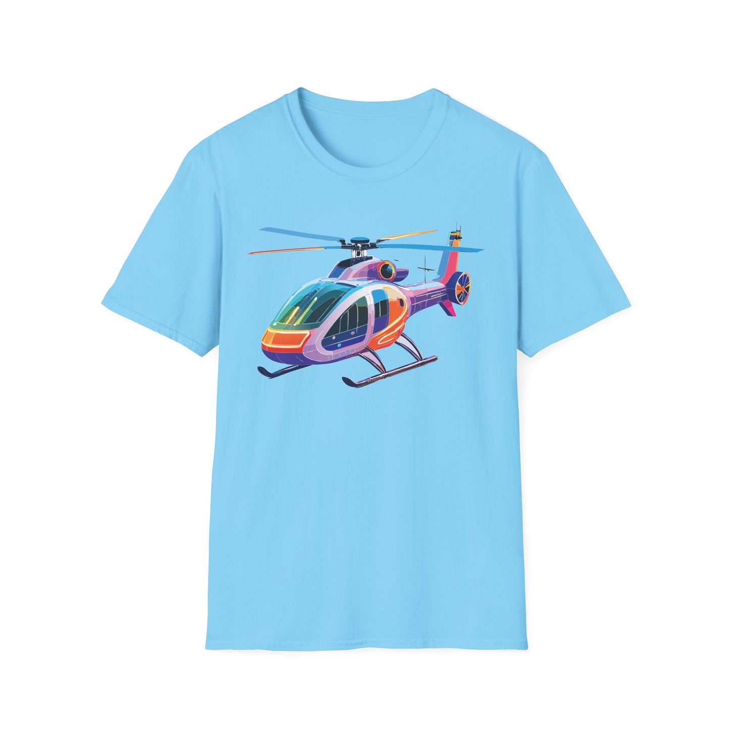 Chopper Helicopter Graphic Unisex Cotton Softstyle Short Sleeve Tee 7