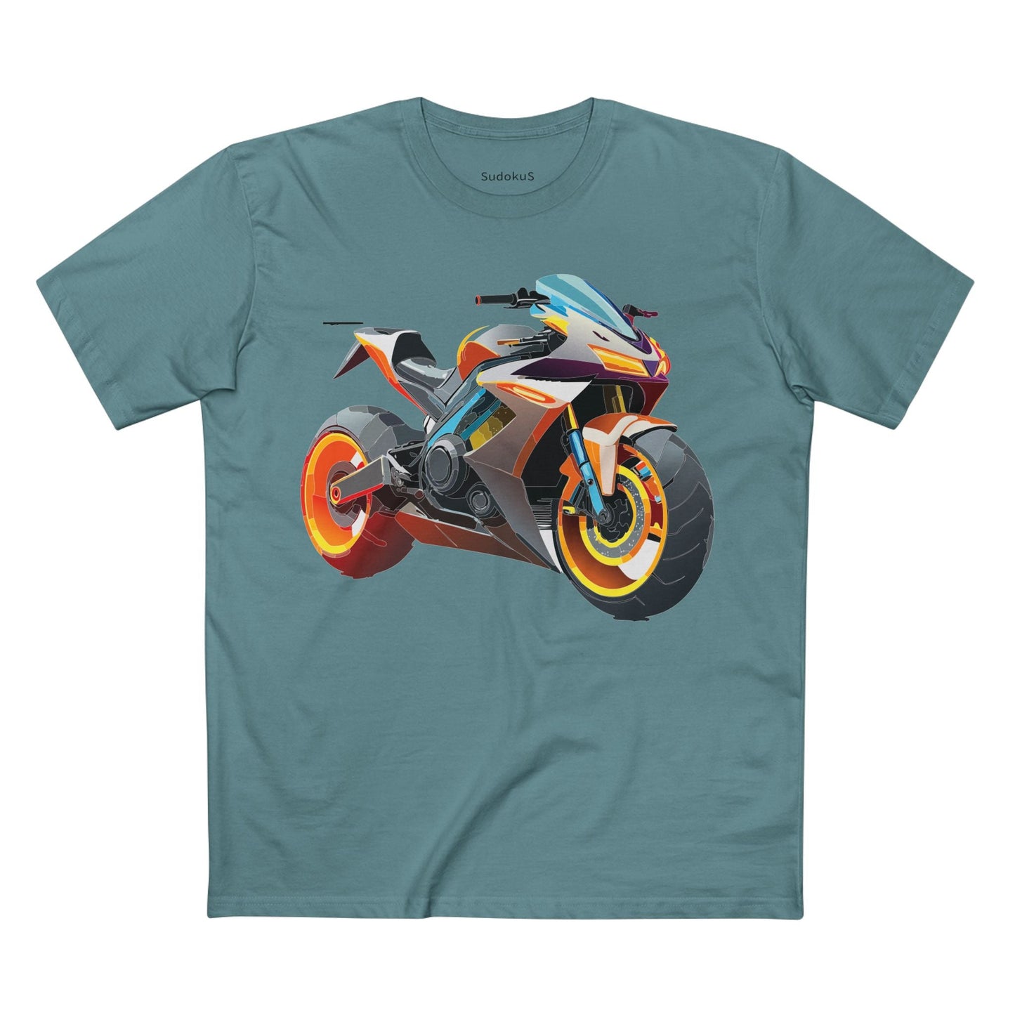 Moto Bike Graphic Unisex 100 Cotton Staple Tee 24