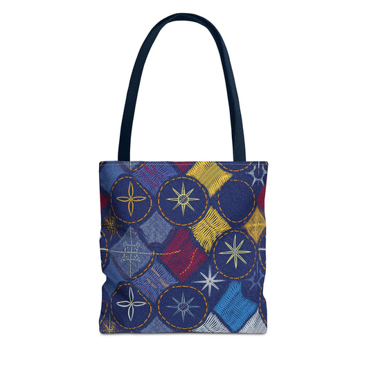Denim Fabric Imitation Print Unisex Canvas Bag Poly Spun 3 Sizes Tote Bag 183-5