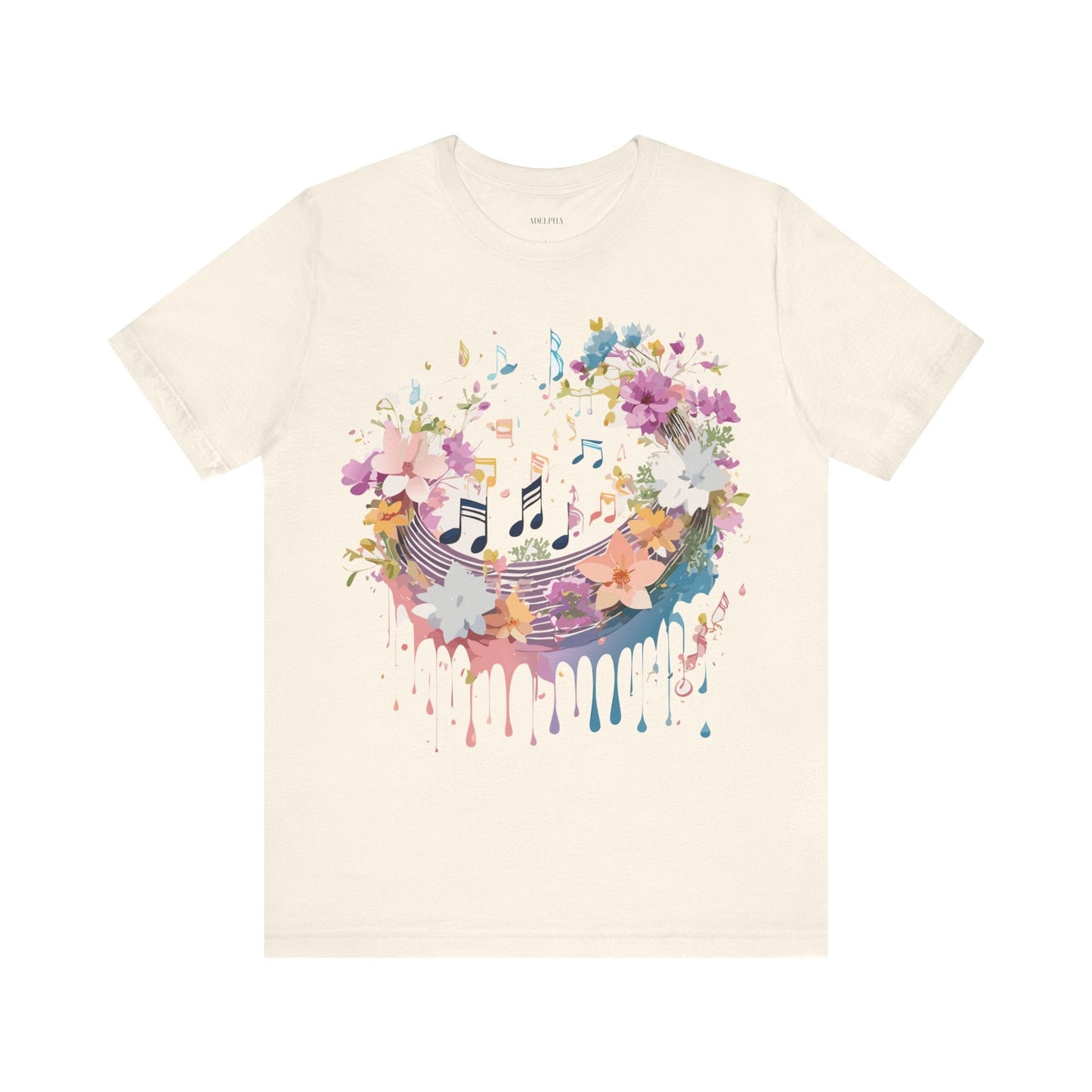 Music Graphic Unisex 100 Cotton Vintage Art with Musical Elements Tee 114