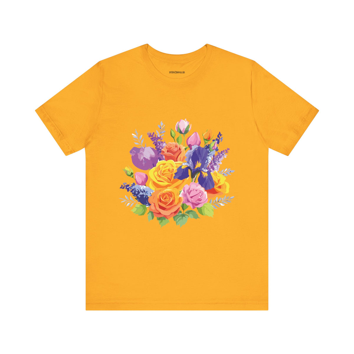 Floral Graphic Unisex Cotton Bella+Canvas Tee with Flowers Design ab103