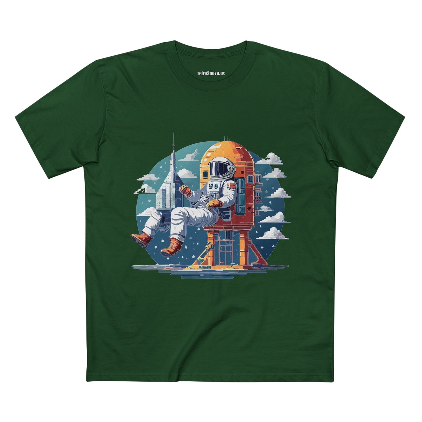 Cosmos Astronaut Shirt Unisex Premium Cotton Tee CS43 Original Art Design Retro2Nova Art Collection