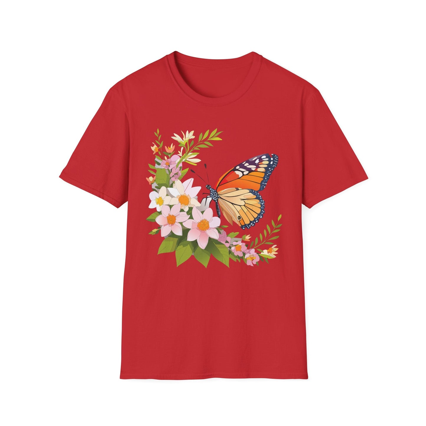 Monarch Butterfly T Shirt Unisex Softstyle Gildan 64000 100 Percent Cotton Tee Breathable