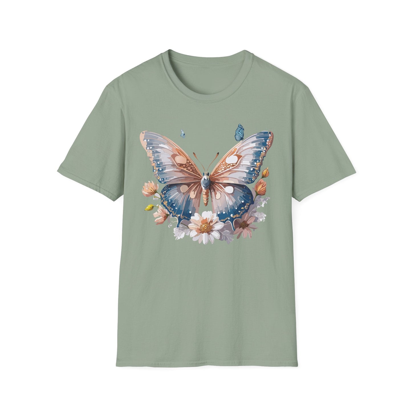 Butterfly Shirt Unisex Monarch Design Gildan 64000 Ring Spun Cotton Softstyle Tee For Comfort