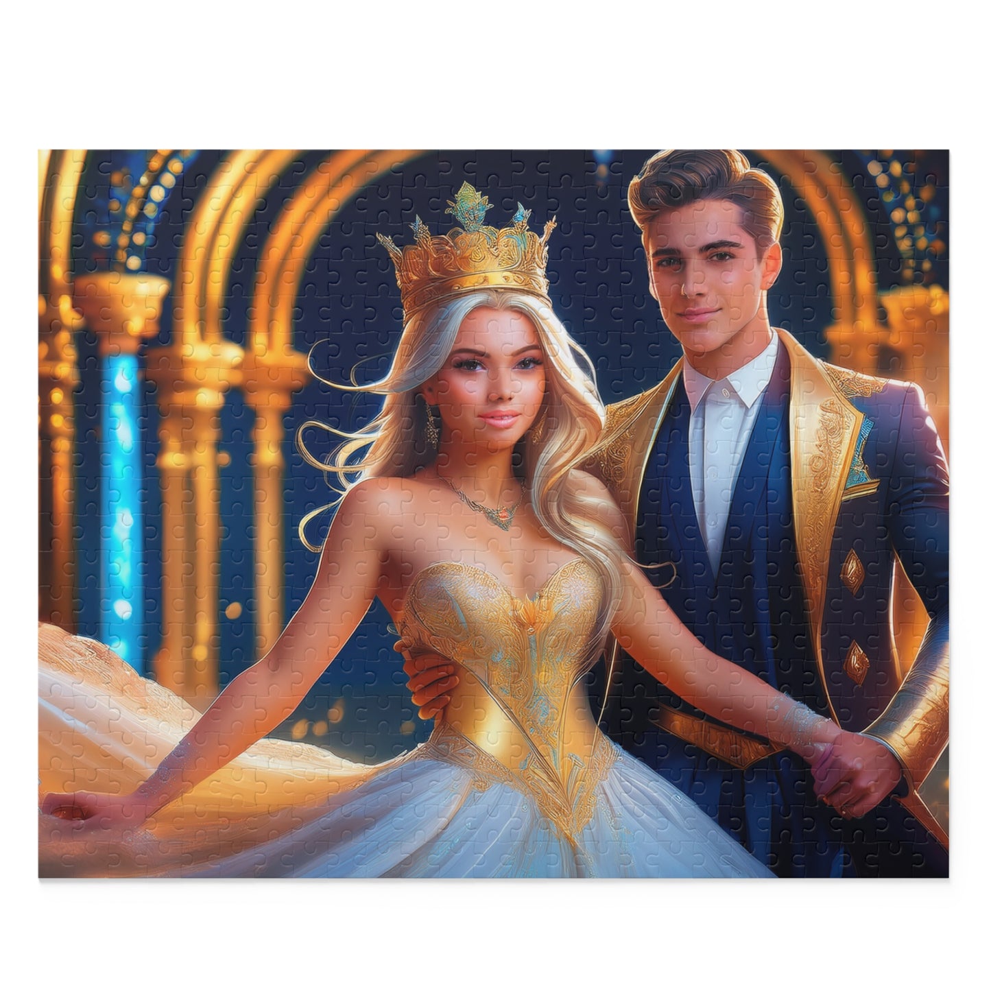 Prince and Princess Puzzle 500-Chipboard Pieces in Box | Kids Puzzles Size: 16" x 20",  Ages 9+ and Family pn36