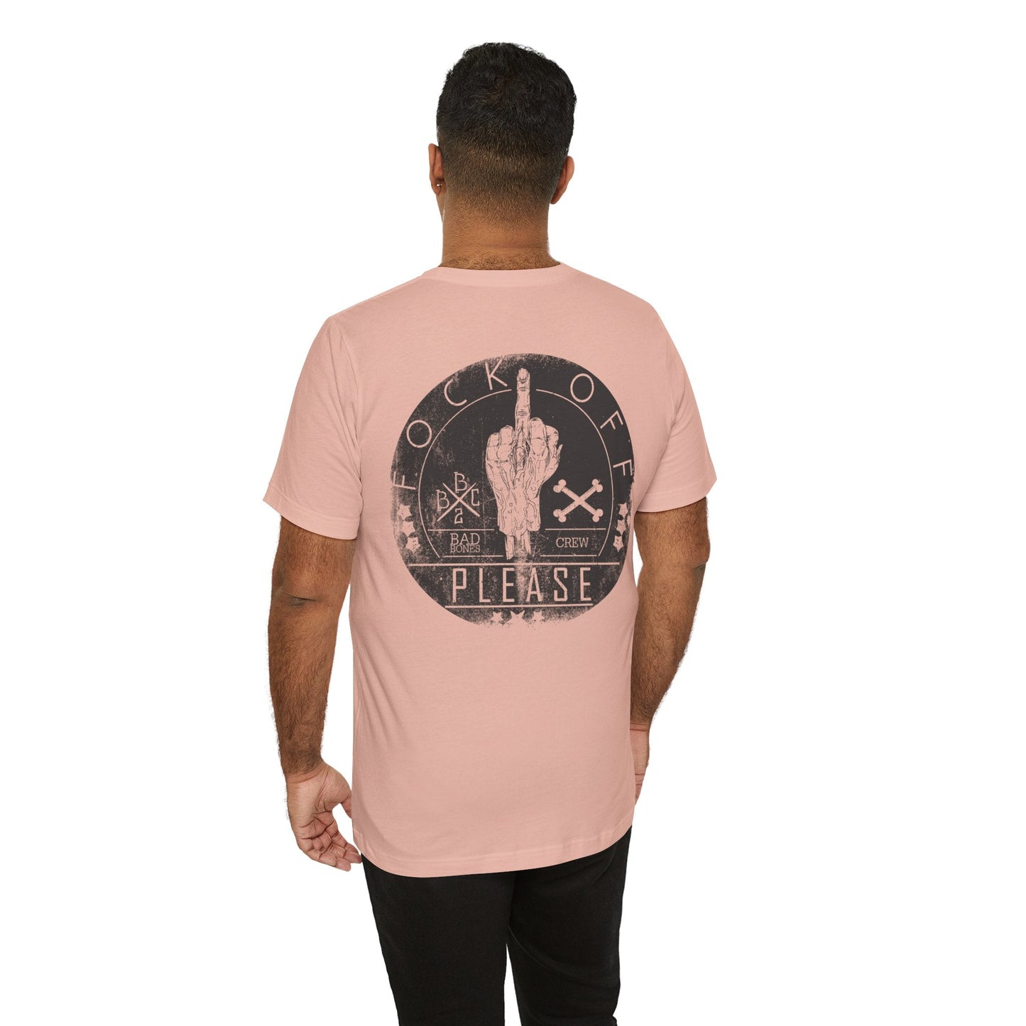 Middle Finger Skull Graphic Design Unisex Cotton T-Shirt A-11