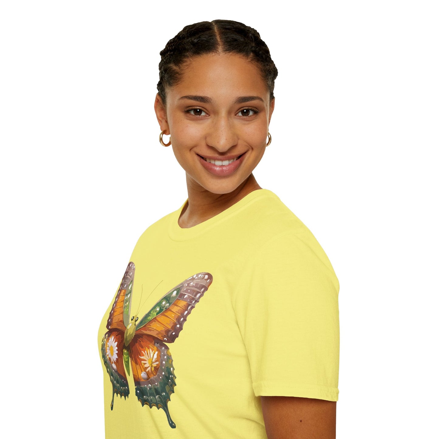 Butterfly T Shirt Unisex Monarch Shirt Gildan Softstyle 64000 100 Percent Ring Spun Cotton