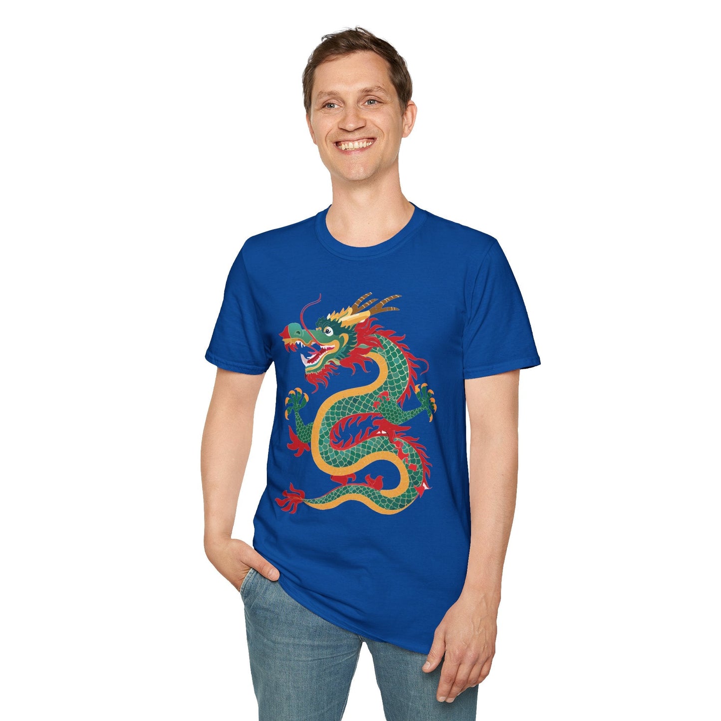 Dragon Graphic Unisex Cotton Softstyle Art Design Tee With Animals 3