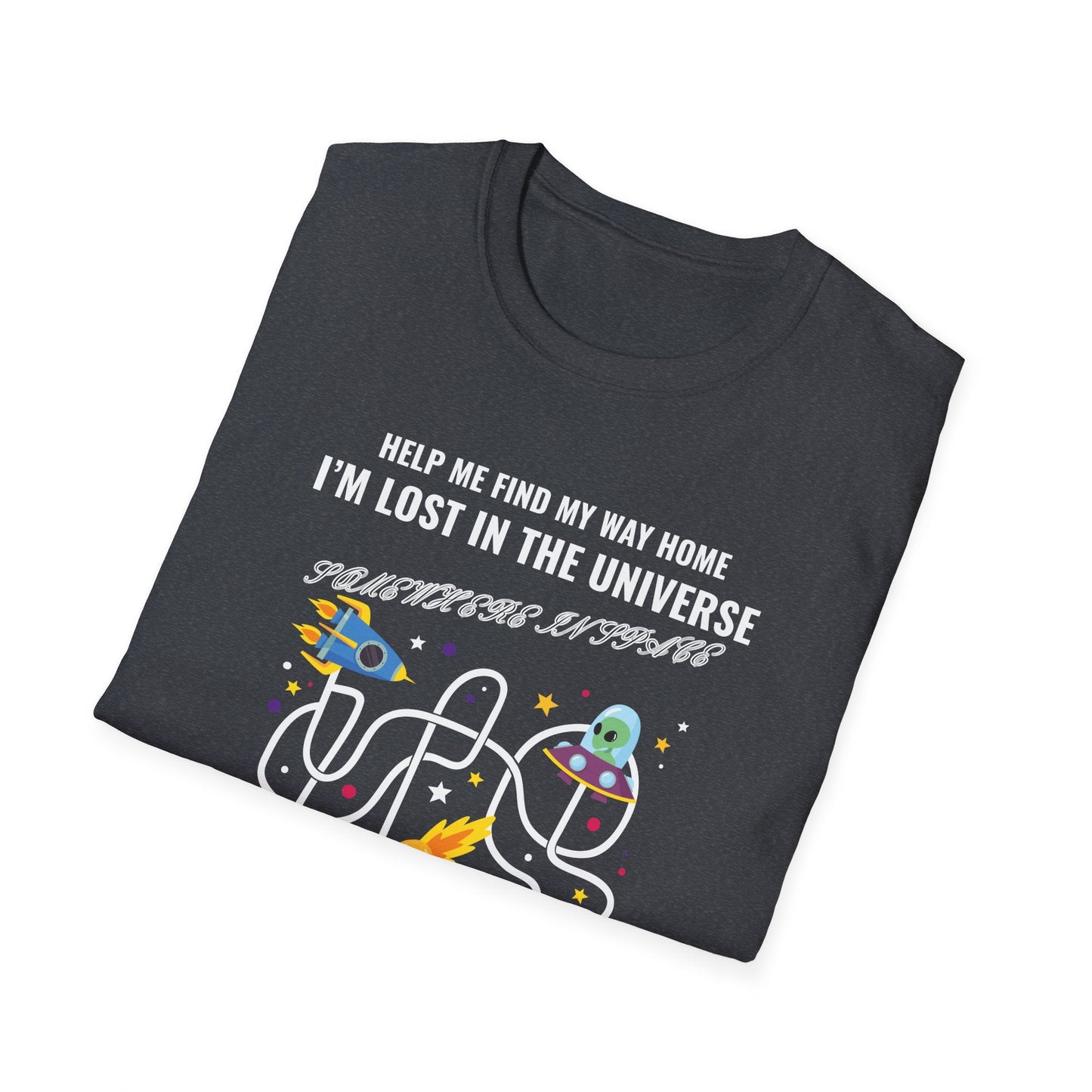 Lost in the Universe Maze TShirt Unisex Cotton Funny Space Puzzle Tee