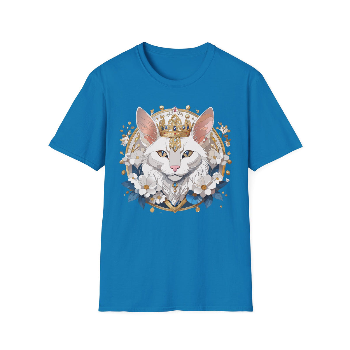 Regal Cat Crown T-Shirt | Crowned Kitty Illustration Tee