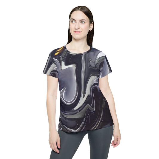 Poly Jersey Tee Shirt with abstract prints