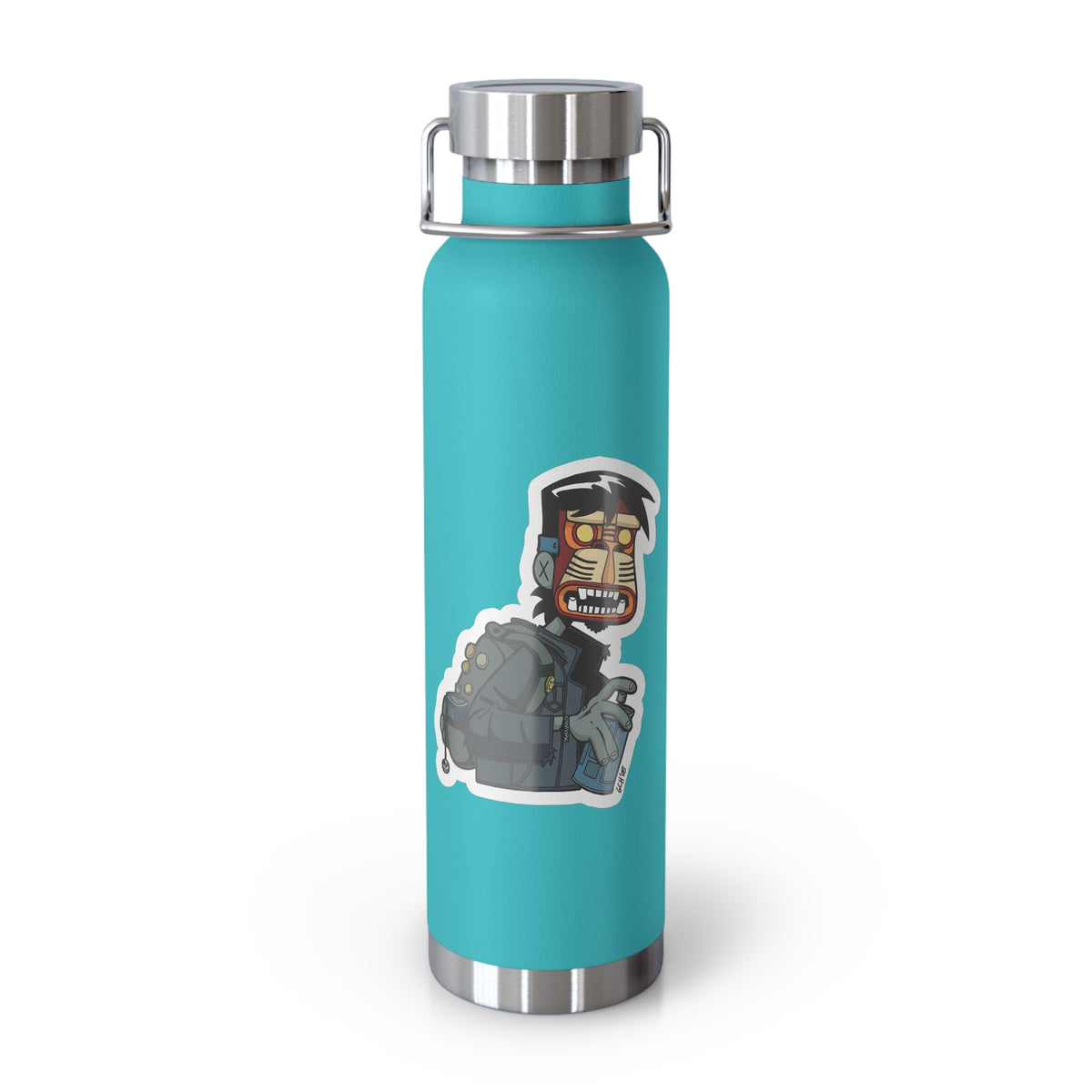 22oz Copper Insulated Water Bottle with Cartoon Design - CV67