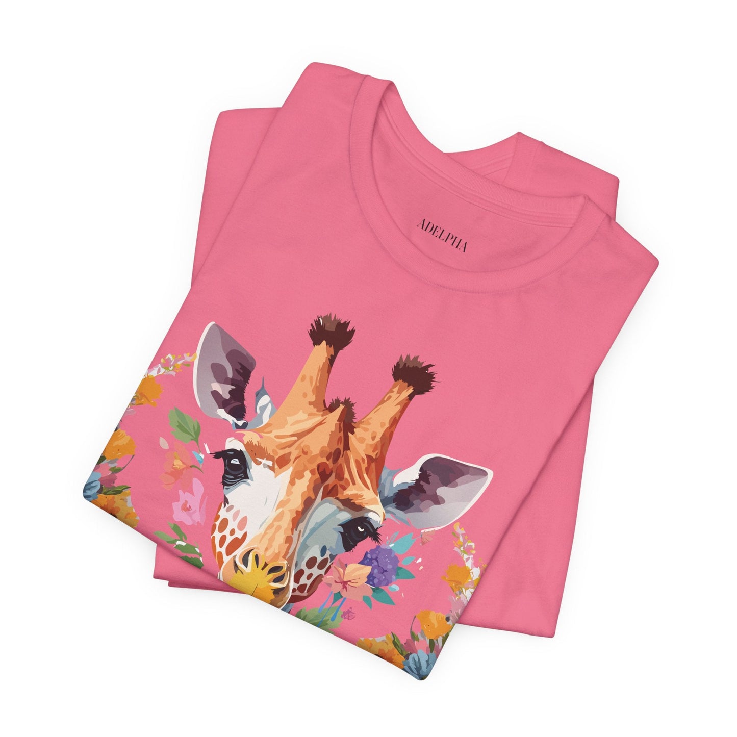 Giraffe Graphic Tee By Adelpha Unisex Short Sleeve Vintage Inspired Art Shirt Premium Quality