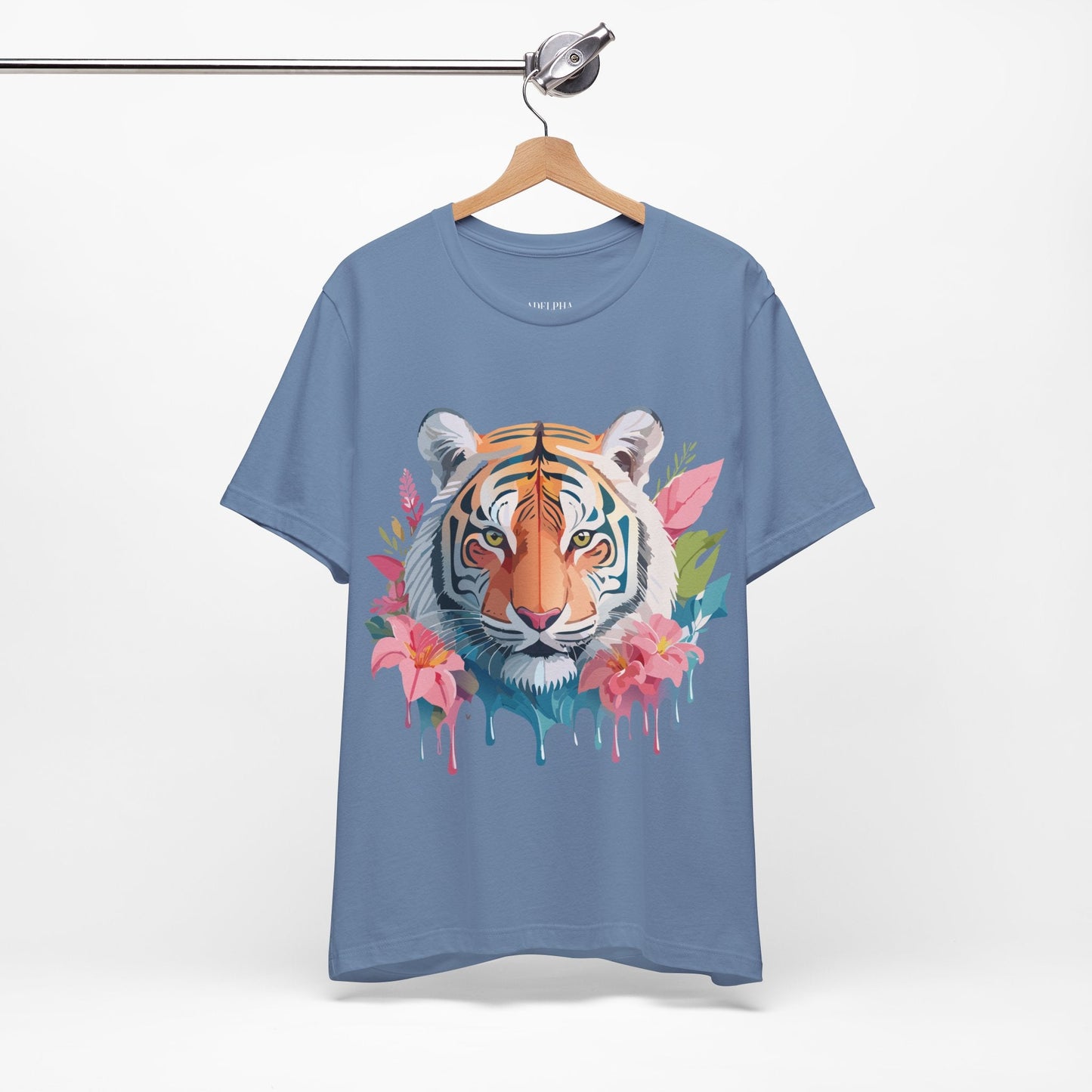 Tiger Graphic Unisex 100 Cotton Vintage Art with Animal Tee 13