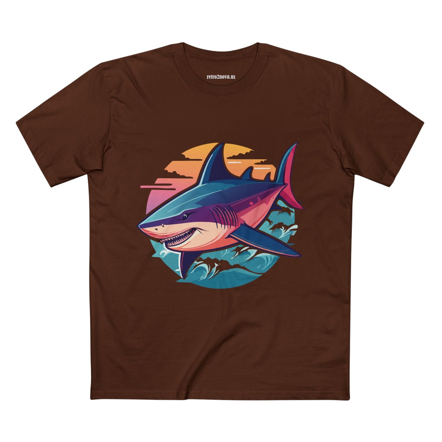 Shark Animal Shirt Unisex Premium Cotton Tee With Original Art Design From Retro2Nova Art Collection Breathable Everyday
