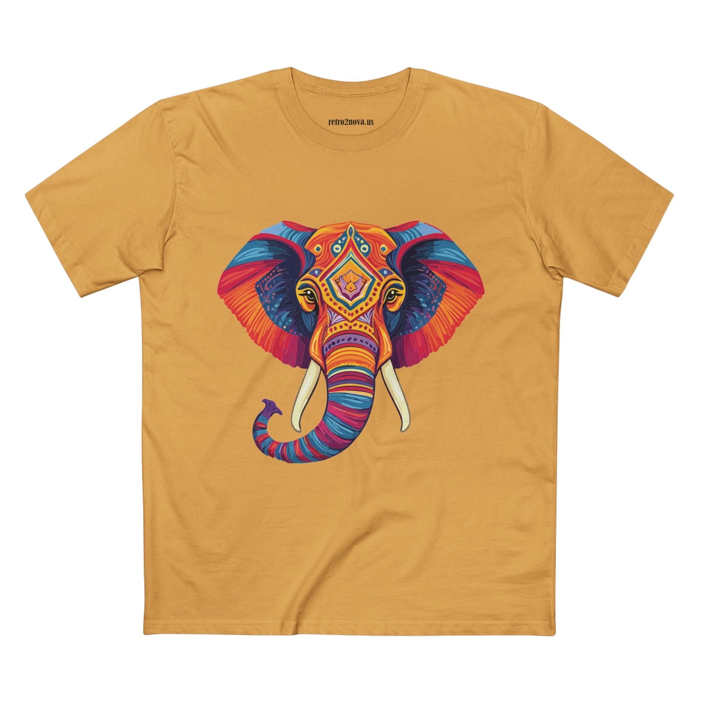 Elephant Animal Shirt Unisex Premium Cotton Tee With Original Art Design From Retro2Nova Art Collection
